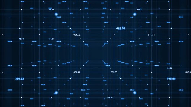Big data visualization. Machine learning algorithms. Analysis of information. Technology data binary code network conveying connectivity, complexity and data flood of modern digital age.