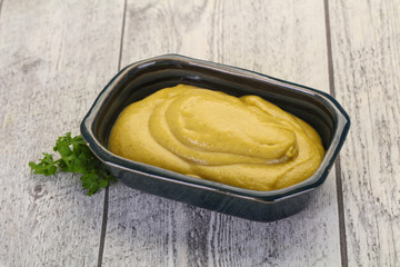 Mustard sauce in the bowl