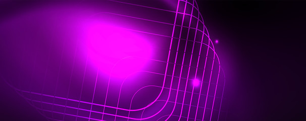 Shiny glowing design background, neon style lines, technology concept, vector