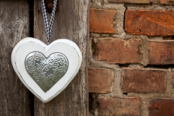 White And Silver Heart Hanging