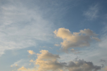 Fototapeta na wymiar 夕焼け雲の空