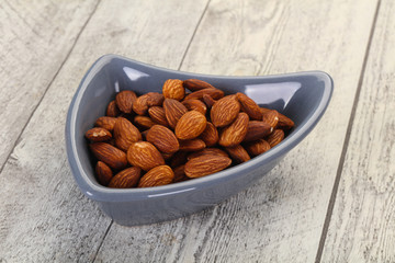 Almonds nuts heap