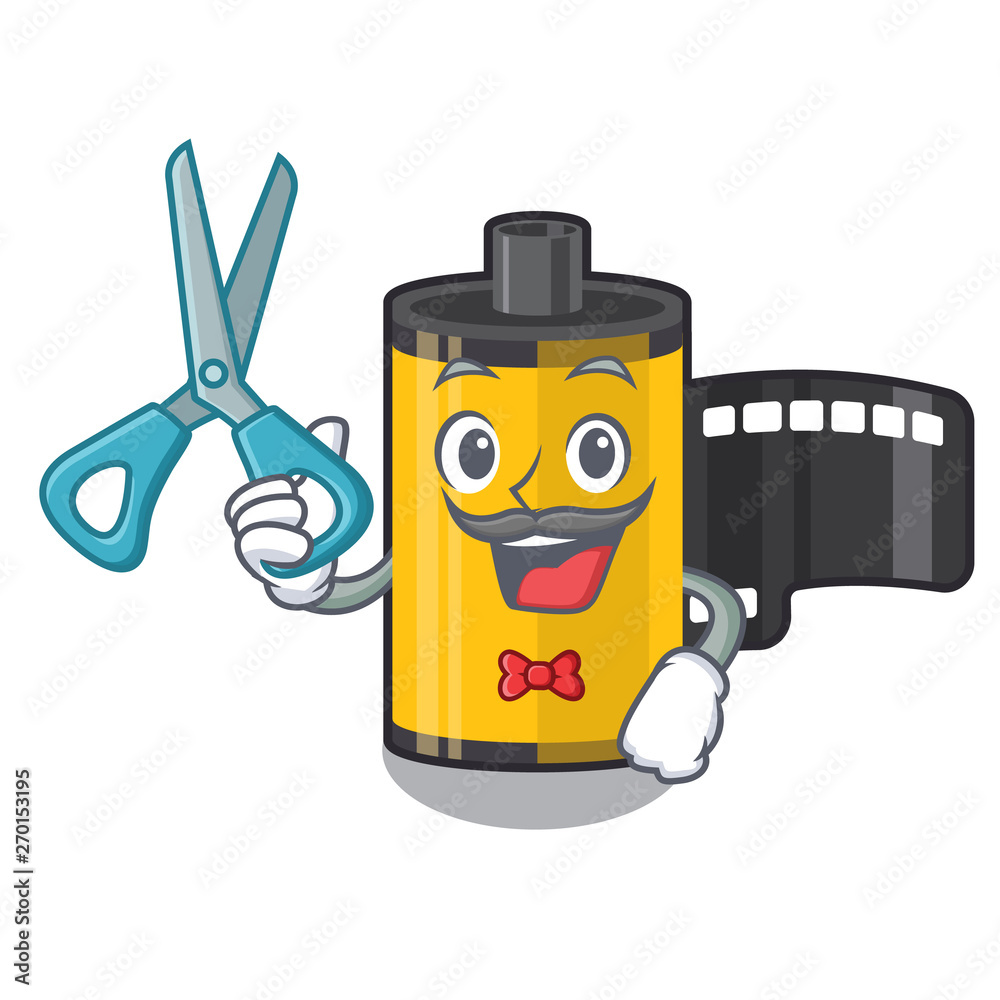 Sticker Barber camera roll in the mascot shape