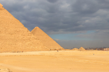 Giza pyramid complex on the Giza Plateau, on the outskirts of Cairo, Egypt