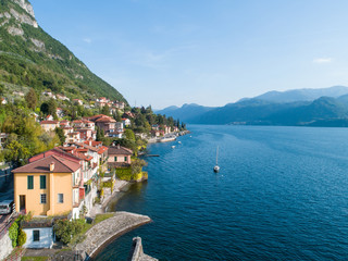 Fototapeta na wymiar Village on lake of Como. Italy