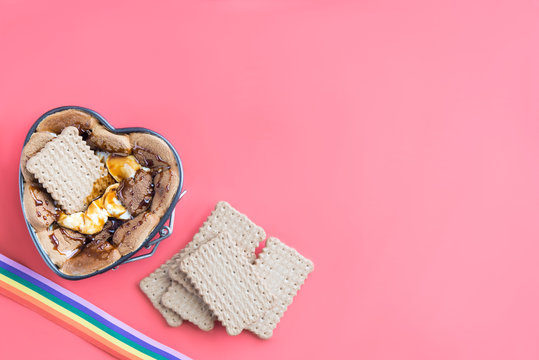 Cake for romantic day with Lgbt concept