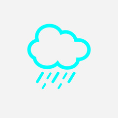 Rain Icon on grey background. 