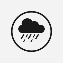 Rain Icon on grey background. 