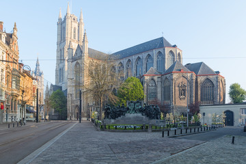 The Saint Bavo Cathedral (Sint-Baafs Cathedral) in Ghent, Belgium.