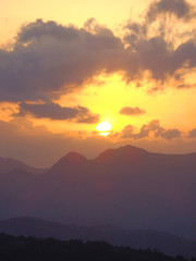 Sun set in the evening