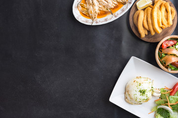 Variety of fish typical in spain