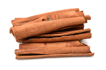 Cinnamon on white background 