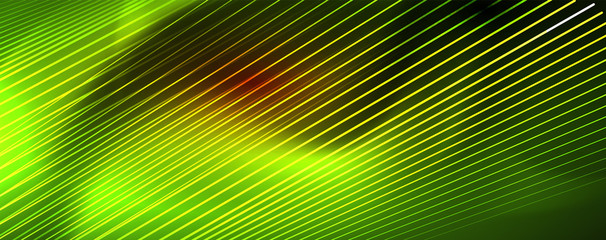 Shiny color neon light with lines, abstract wallpaper, shiny motion, magic space light. Techno abstract background