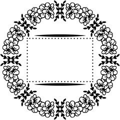 Vector illustration decoration flower frame with drawing beautiful