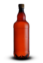 brown liquid bottle