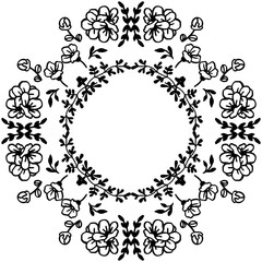 Vector illustration decoration flower frame with drawing beautiful