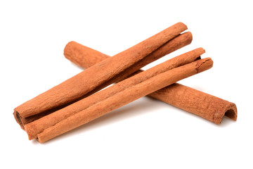 Cinnamon on white background 