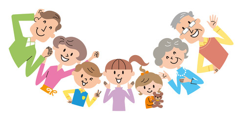 三世代家族　上半身