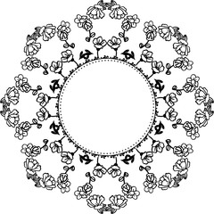 Vector illustration design poster with various pattern flower frame