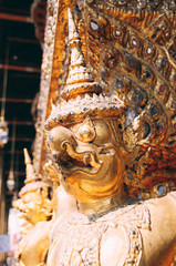Golden Garuda Carvings in Thailand