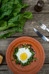 scrambled eggs with fresh chard