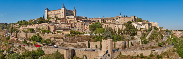 Toledo medieval city panoramic view. Spanish traditional old town
