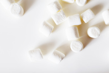 marshmallow pyramid. marshmallows on a white background