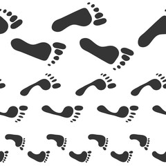 People Footprint Silhouette. Family Print - Men Women Children. Vector