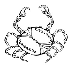 illustration - a beautiful image with the sign of the zodiac - cancer.