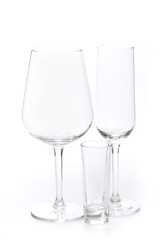 alcohol   glasses on a white background