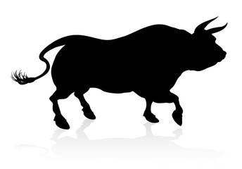 A high quality detailed bull male cow cattle animal silhouette