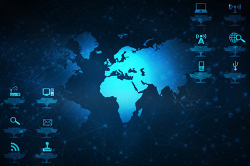 Naklejka premium 2d illustration technology background