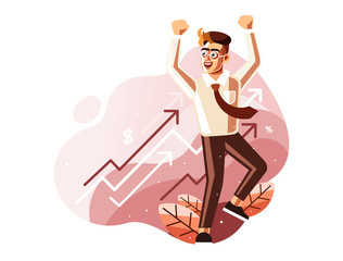 Celebrate Profits Concept Illustration