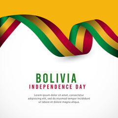 Bolivia independence day vector template. Design for banner, greeting cards or print.