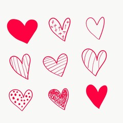 Hand Drawn Illustration Heart of Love in Valentine&rsquo;s Day