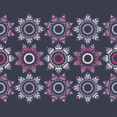 Paisley ornament. Polka dot. Ethnic boho seamless pattern. Ikat. Traditional ornament. Folk motif. Can be used for wallpaper, textile, invitation card, wrapping, web page background.