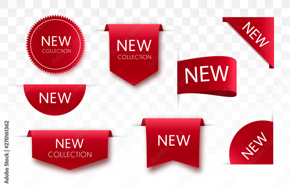 Wall mural tags set. vector badges and labels