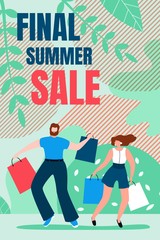 Obraz premium Flat Banner is Written Final Summer Sale Cartoon.