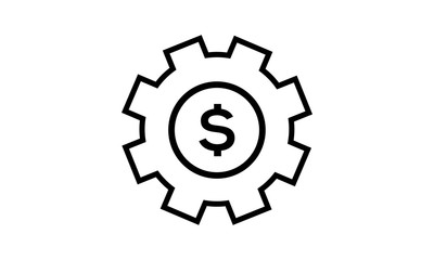 Gear wheel with dollar symbol for finance management