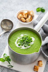 green pea cream soup