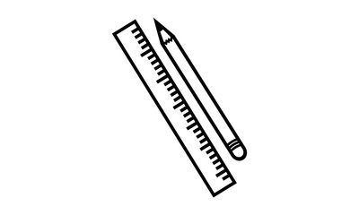 Pencil and ruler icon for design and drafting