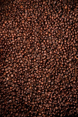 Coffee beans, roasted coffee beans, can be used as a background