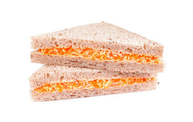 sandwich with crab stick salad on white
