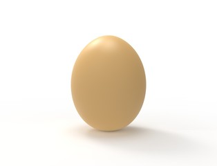 3D rendering of an egg isolated in white background