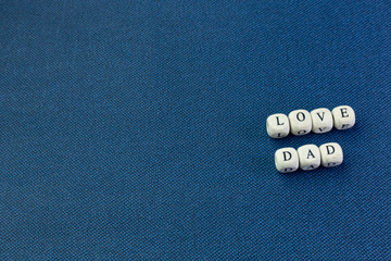 wooden text  for father day content close up image.
