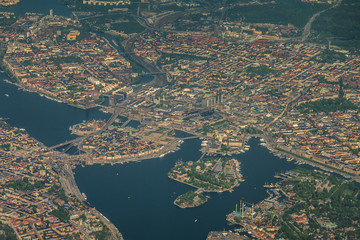 Stockholm, Capital of Sweden - aerial view - spring landscape
