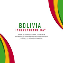 Bolivia independence day vector template. Design for banner, greeting cards or print.