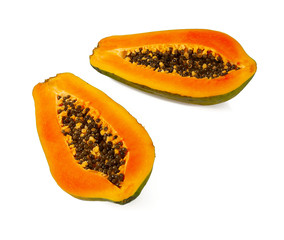papaya isolated on white background