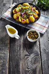 new potato salad with red onion, capers