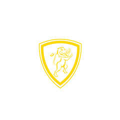 Royal Lion King / Crest Logo. Lion shield logo design template ,Lion head logo ,Element for the brand identity ,Vector illustration. Lion logo design inspiration - Vector